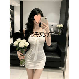 蕾丝吊带连衣裙女夏季甜辣妹收腰包臀裙御姐风显身材网纱抹胸裙子