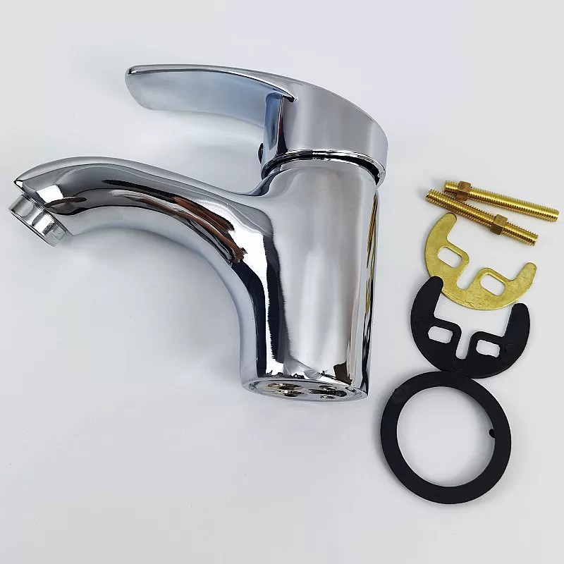 Grifo de Lavabo Monoperforación de Aleación de Zinc, Agua Fría y Caliente, para Lavamanos image 4