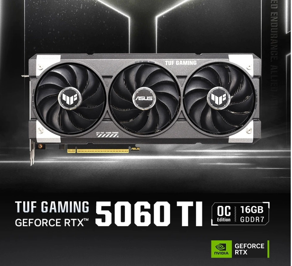Видеокарта для ASUS TUF GeForce RTX 5060 Ti O16G GAMING, игровая e-sports