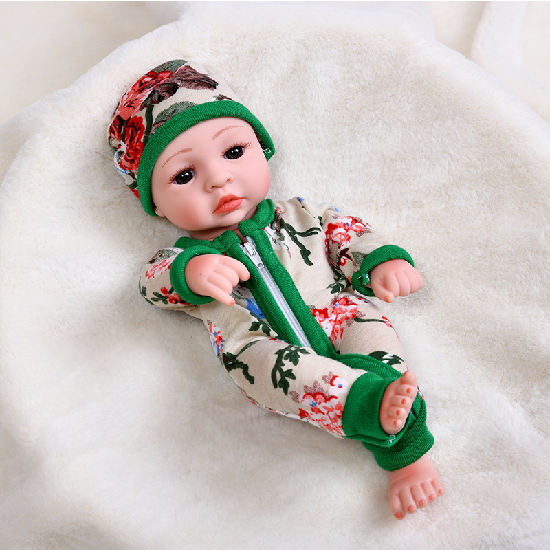 Simulación bebé renacido muñeca 30cm vinilo muñeca suave pegamento bebé dormir calmante niños jugar casa juguete