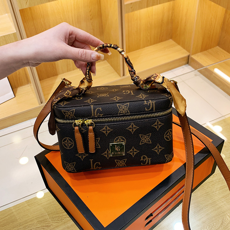 Borsa transfrontaliera, trama alla moda, popolare borsa a tracolla da donna, borsa con stampa retrò, versatile borsa cosmetica in stile coreano per donna_voghion.com