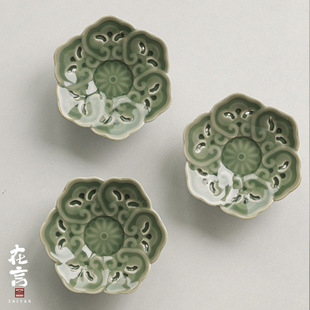 High-Footed Cup Mat for Yanyue Celadon, Tea Ceremony Accessory, Cup Holder, Heat Insulation Pad, Handmade Ceramic Kung Fu Tea Set