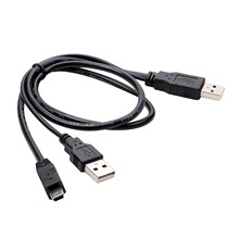 适用东芝希捷西数三星USB2.0移动硬盘数据线Y型辅助供电T口数据线