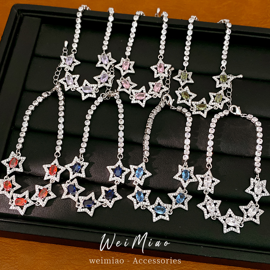 Zircon oval hueco pulsera estrella ligera de lujo nicho de alta sensación pulsera temperamento exquisito joyería de moda versátil image 1