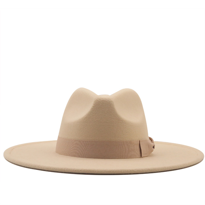 4320g Weight Housewarming, Anniversary, Business, Wedding, Birthday, Festival Occasion Solid Color Pattern Unisex Gender Basic Style Grey, White, Pink, Purple, Camel, Black Color New Solid Color Big Brim Flat Brim Jazz Top Hat Wholesale Nihaojewelry 无
