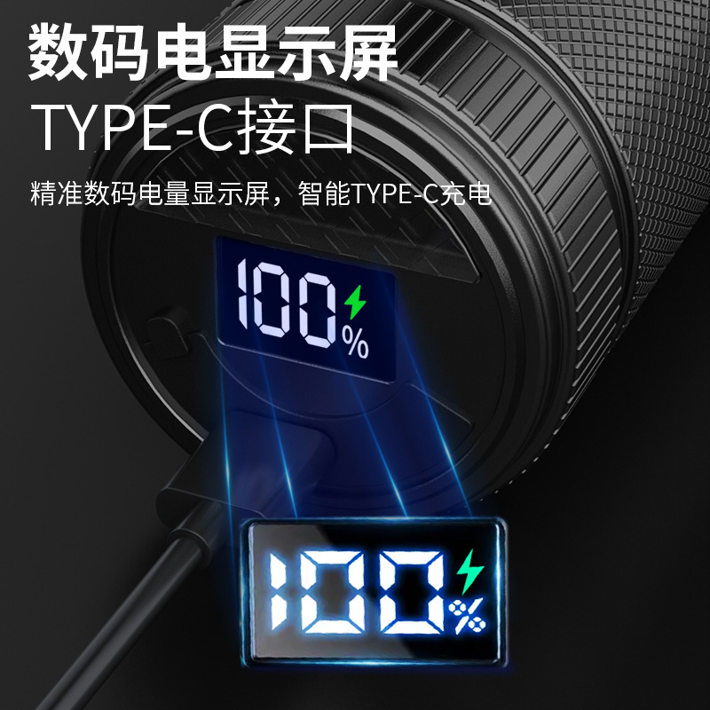 Transfronterizos nueva antorcha de larga duración al aire libre conveniente luz de emergencia de zoom impermeable antorcha de luz de largo alcance