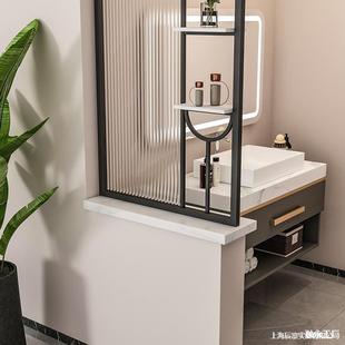 Modern Minimalist Bathroom Changhong Glass Half-Wall Small Screen Light Luxury Dry and Wet Area Washbasin Partition Living Room Direct Sale