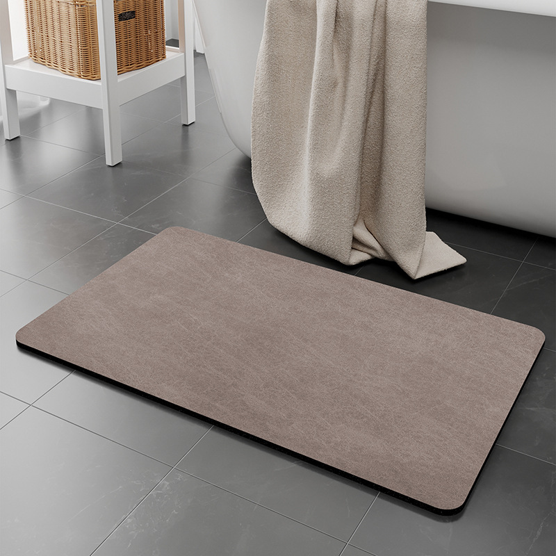 Minimal cojín de baño absorbente, alfombra de suelo antideslizante, alfombra de barro de diatomeas suave en la puerta del baño