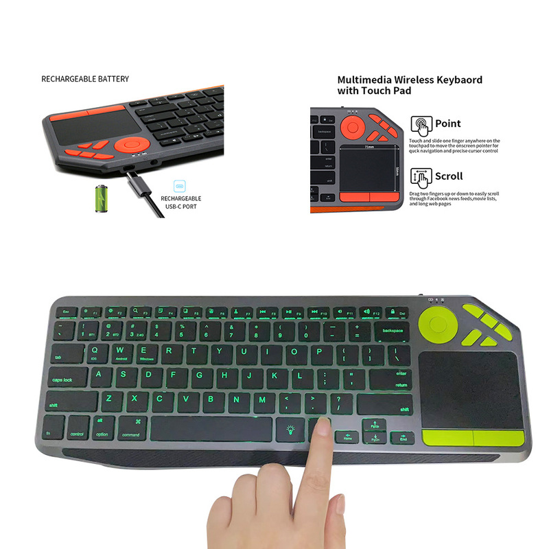 Bluetooth 2.4g wireless touch dual-mode keyboard computer tablet smart TV keyboard multimedia hotkey keyboard