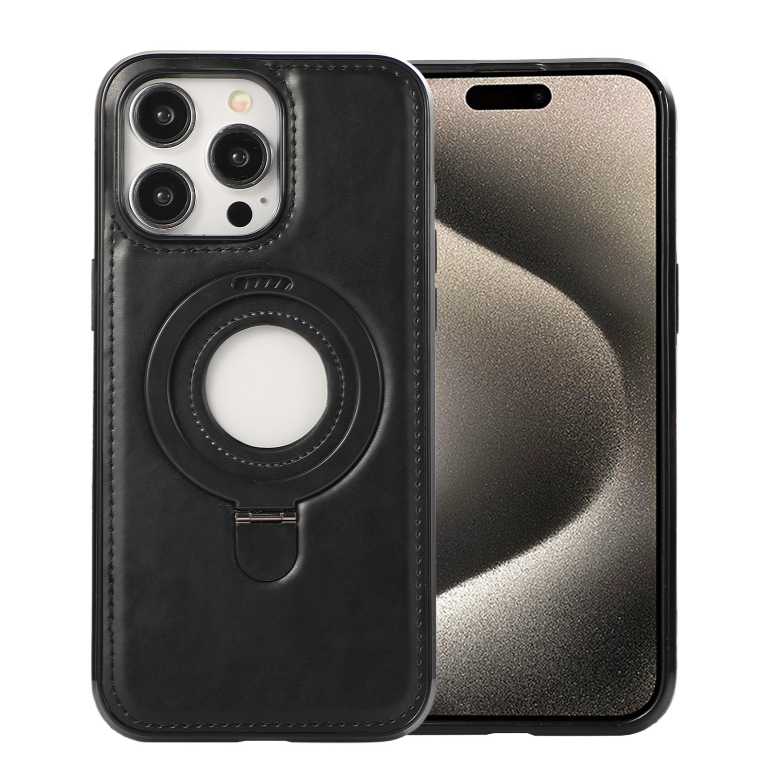 Magnetic Phone Case With Leather Texture For Iphone 15 And Samsung S24_voghion.com