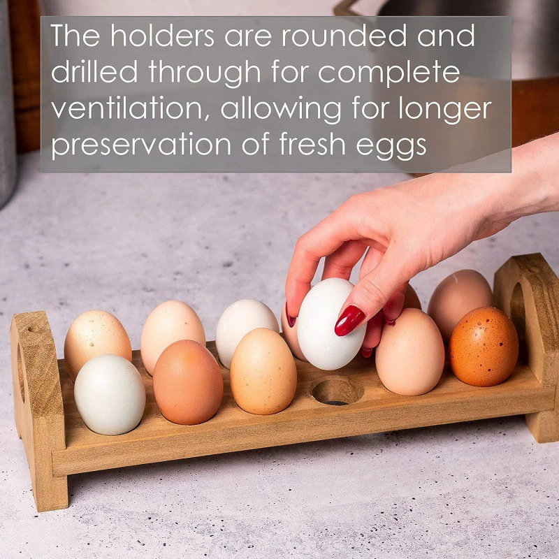 Wooden egg support kitchen countertop storage and storage of egg storage rack shop shelf display rack wooden eggs rack