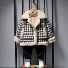 包邮男童冬装外套呢大衣加绒加厚2021新款儿童韩版时髦羊羔绒宝宝