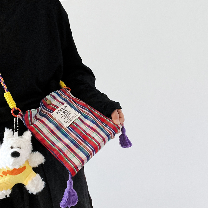 Retro Exquisite Scottish Plaid High Saturation Niche Design Mobile Phone Bag Mini Crossbody Bag Walking Bag Retro Exquisite Scottish Plaid High Saturation Niche Design Mobile Phone Bag Mini Crossbody Bag Walking Bag