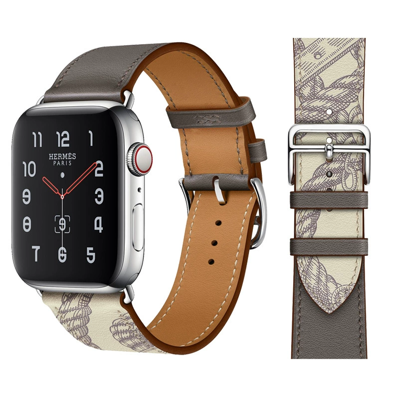 Подходит для кожаного ремешка Apple Hermes ремешок iWatch 8/7/6/5/4 поколения - цвет поколения - кожаный ремешок против взрыва