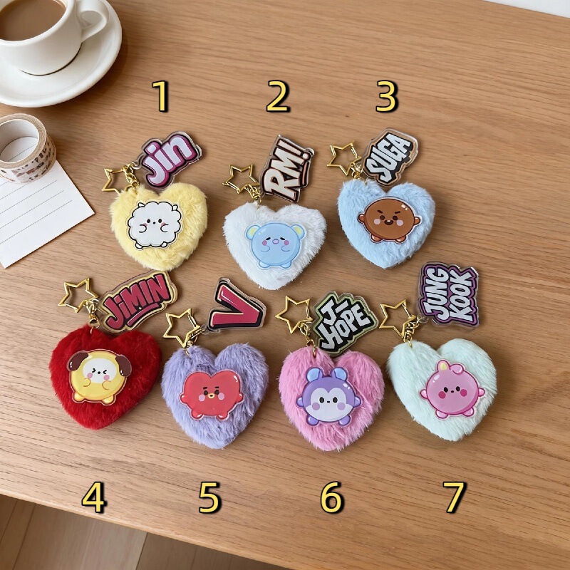 BTS Bangtan Boys JUNG KOOK and SUGA plush keychain accessory C002