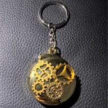 不锈钢圆形金属工艺品卷尺钥匙扣手工DIY钥匙链挂件创意礼品定做