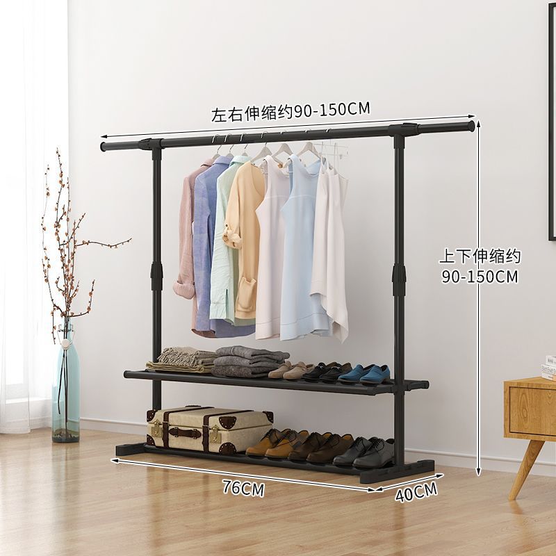 percha de secado de ropa doméstica suelo de secado vertical grosor de casa de alquiler ropa de dormitorio balcón barra de ropa fría simple telescópico