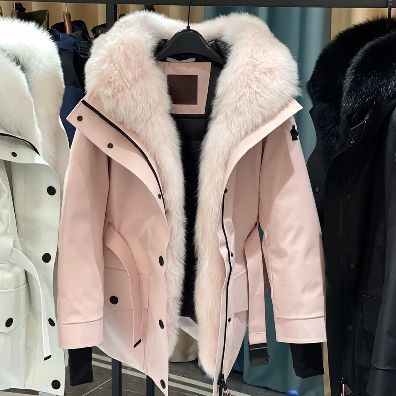 Cabinet-Level Quality! 2025 New m Brand Women's down Jacket Ski Coat with Large Fox Fur Collar, Waist-Cinching Fur for Extreme Cold Outdoors Cabinet-Level Quality! 2025 New m Brand Women's down Jacket Ski Coat with Large Fox Fur Collar, Waist-Cinching Fur for Extreme Cold Outdoors