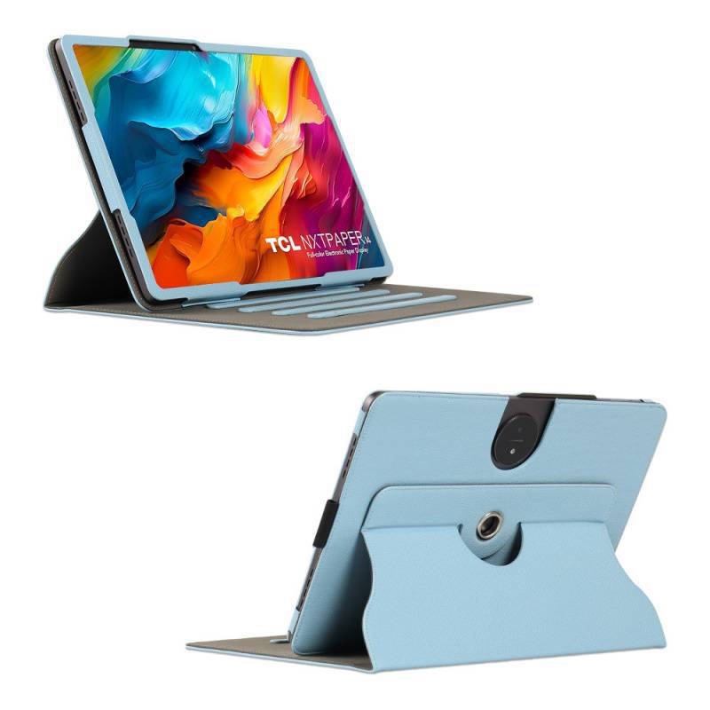 For TCL NXTPAPER 14 protective case 14.3 inch flat leather case hand holder rotating computer case 9194G
