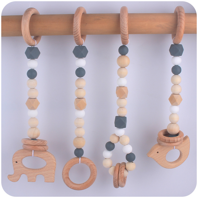 Nuevo bebé haya mordedor elefante pájaro colgante de cuatro piezas de los niños de la aptitud rack juguete bebé decoración de la habitación