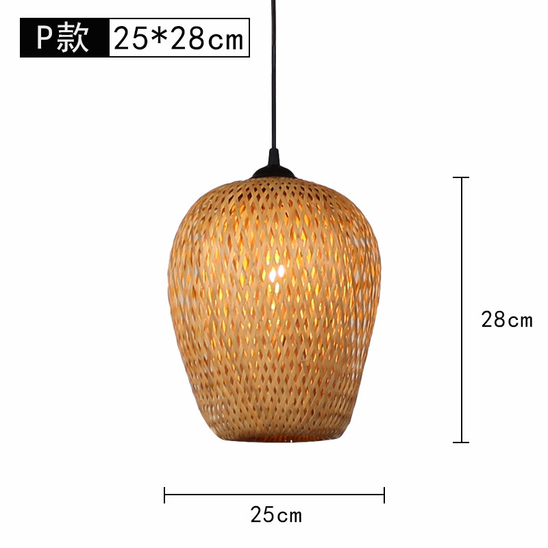 Lámpara de araña tejida de bambú Restaurante chino Lámpara de salón de té de linterna de bambú Restaurante japonés Sombrero de paja Lámpara de araña tejida de ratán B & B