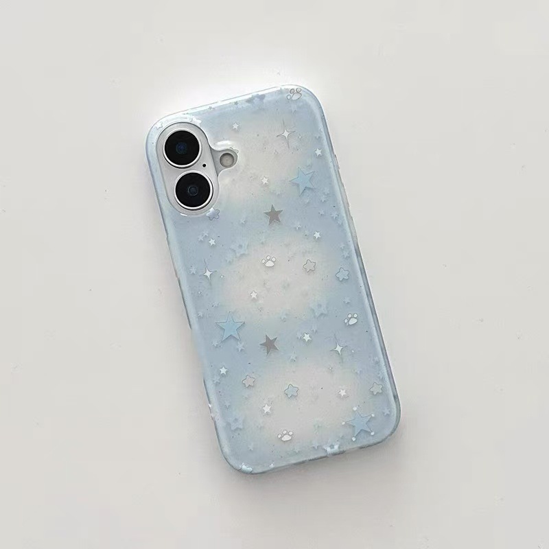 Nicho ins gradiente estrella azul para iphone16ProMax funda para teléfono móvil 13 Apple 15 chica 14P coreano