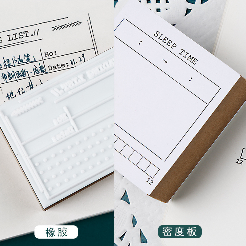 DIY ハンドブック素材デイリープラン木製シールレトロ基本機能ハンドブックプランスケジュールリストシール|undefined