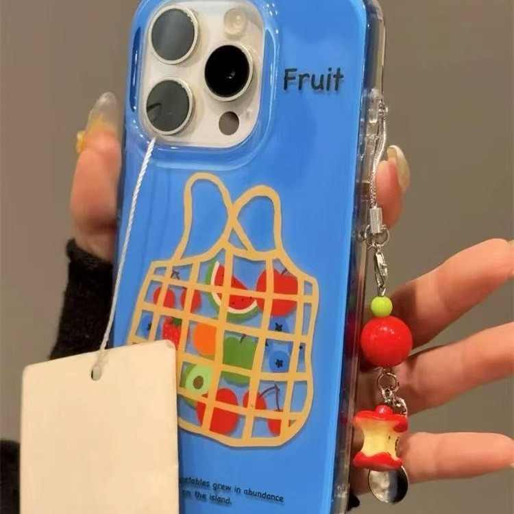 Nueva bolsa de frutas ins para iPhone 16ProMax funda para teléfono móvil 15 Apple 14/13 Pareja 16 Colgantes