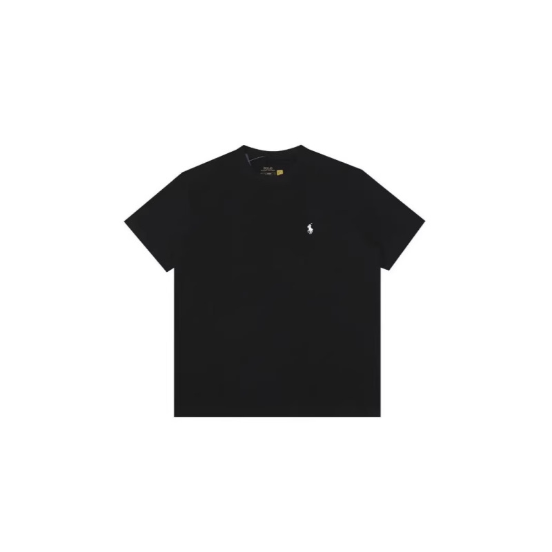 Scanable Qr Code Rl Embroidery Classic Popular Pony Design Pure Cotton Light Luxury Round Neck T-Shirt Outdoor Casual Stylish Short-Sleeve T-Shirt