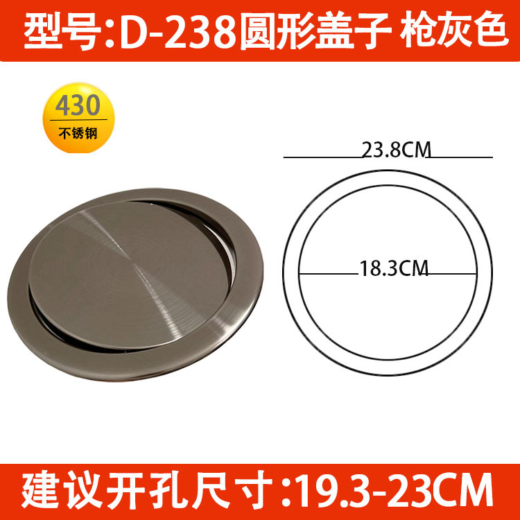 Encimera empotrada cubierta basculante basura puede Flip cubierta de acero inoxidable cubierta basculante cocina lavabo herramientas cubierta oculta