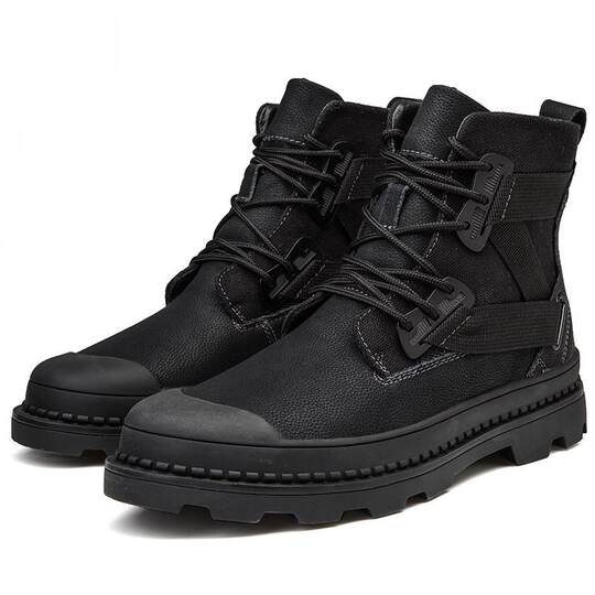 2025 New Style Martin Boots Men's Soft Leather Martin Boots Men's Thick-soled Martin Boots Personalized Men's Boots Workwear Shoes Boots Men