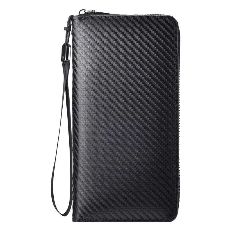 Cross-border New Men's Wallet rfid Anti-theft Brush Multi-card Casual Carbon Fiber Large Capacity Clutch Coin Purse