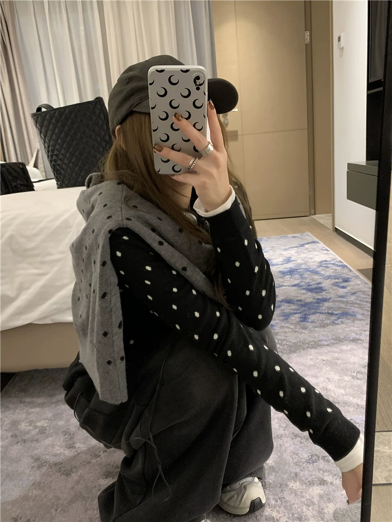 Кардиган с длинным рукавом, приталенный, осенний дизайн, one size (56×100 см), чёрный или серый