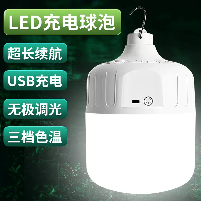应急球泡灯停电应急家用夜市地摊户外露营usb充电led灯泡带挂钩