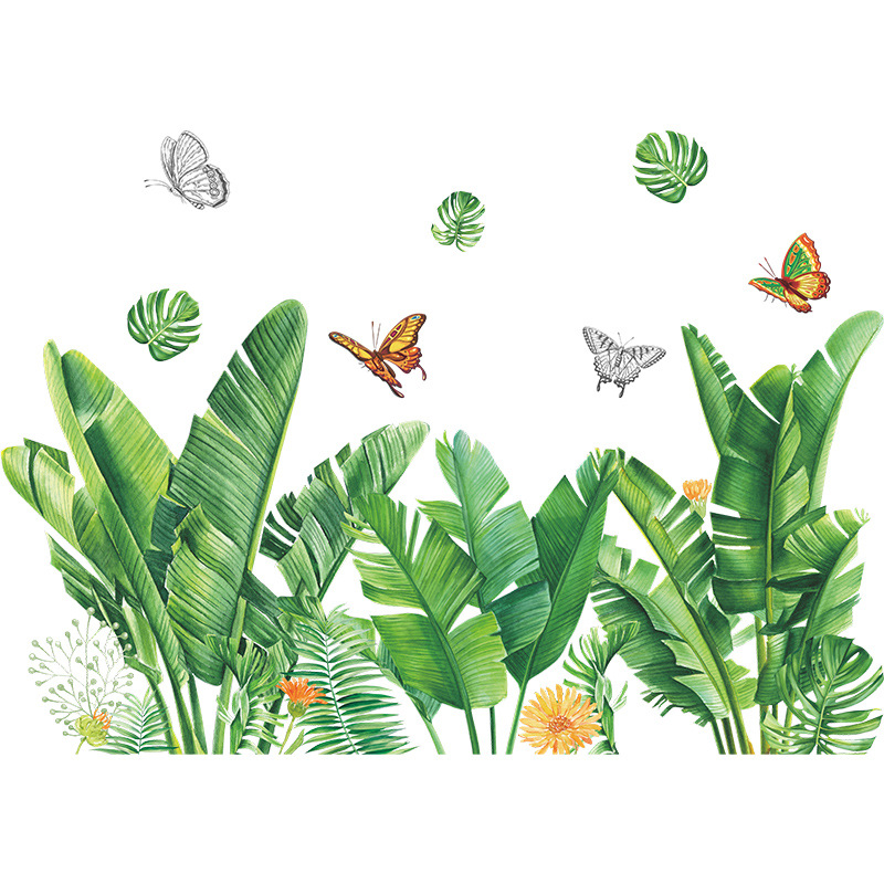 Nihaojewelry Wholesale Fashion Tropical Plant Turtle Leaf Butterfly Flower Bedroom Wall Sticker display picture 6