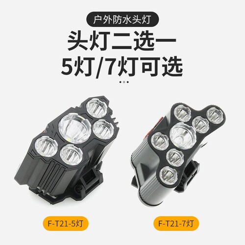Source factory cross-border LED11 light strong light headlight red and white light charging high-bright head-mounted miner's lamp LED fishing light