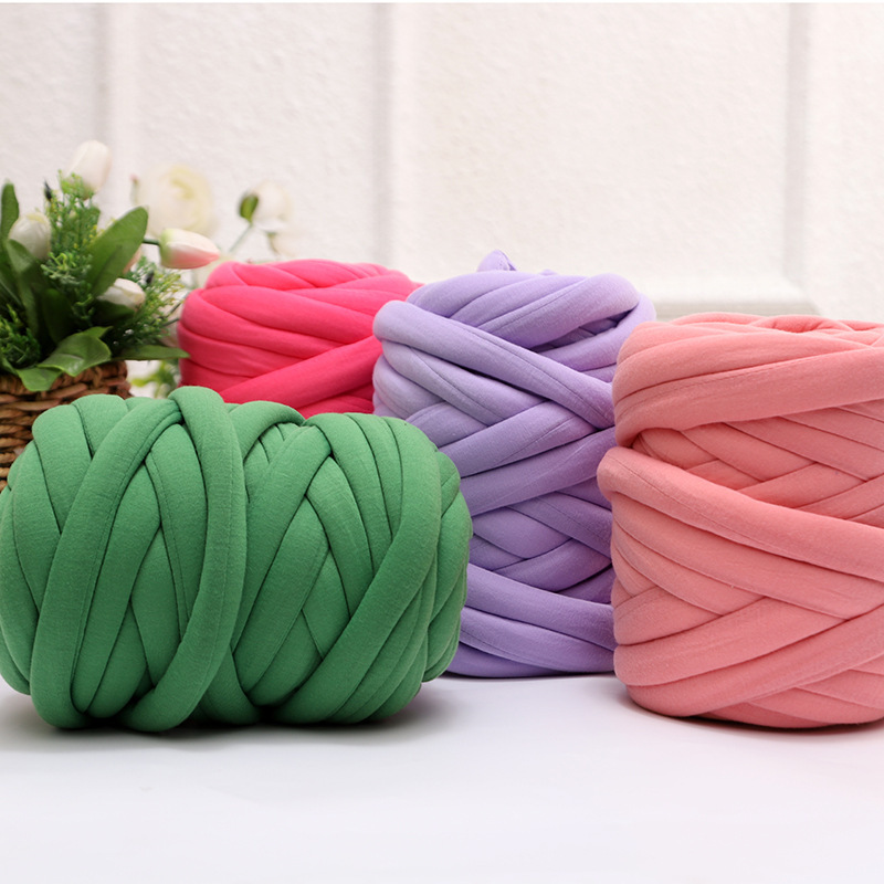 灌心棉冰岛毛线粗布条线diy手编钩毯子地毯盖毯狗窝猫窝坐垫钩织