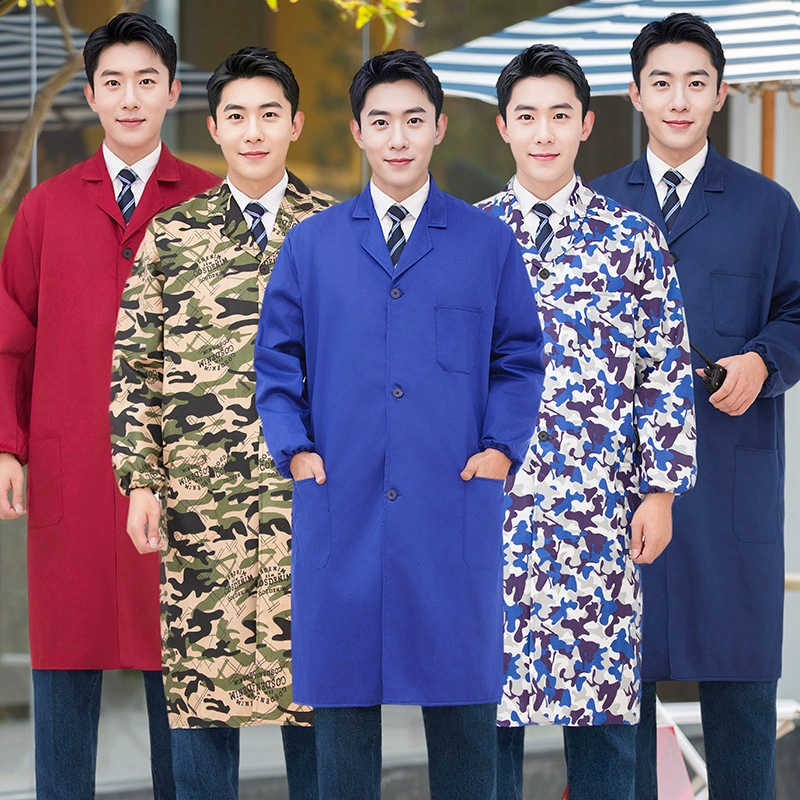 Мужские и женские длинные синие пальто, комбинезоны с длинным рукавом, защита от пыли и труда, инструменты для одежды, оптовая продажа, фабричные комбинезоны