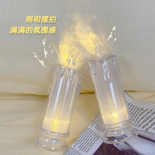Creative simulation candle lamp ins style romantic decoration night light student dormitory luminous desktop ornaments