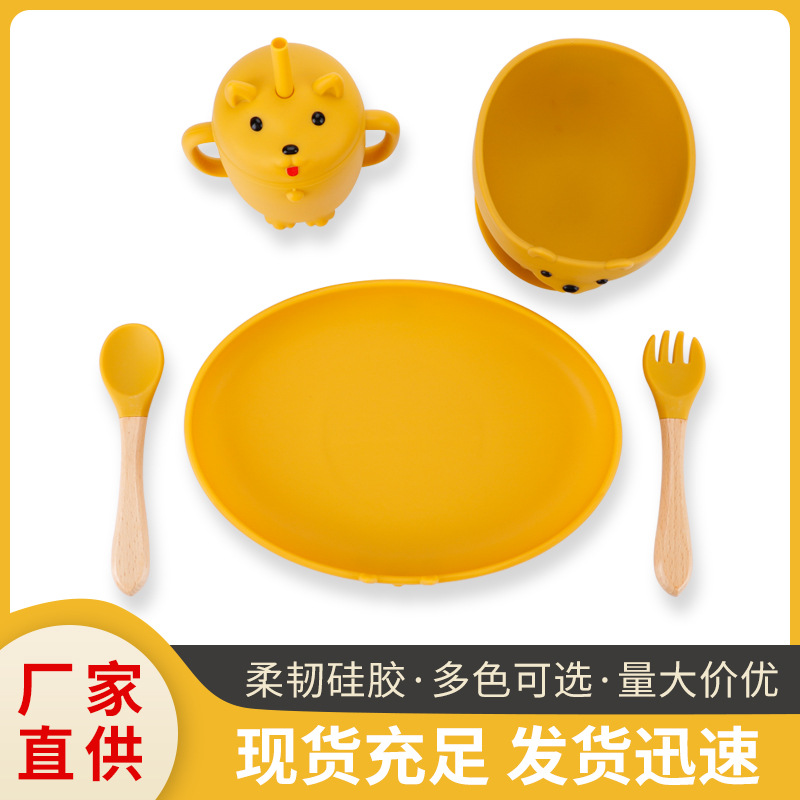 Silicon rubber cartoon cat double bowl of pets automatically feed…