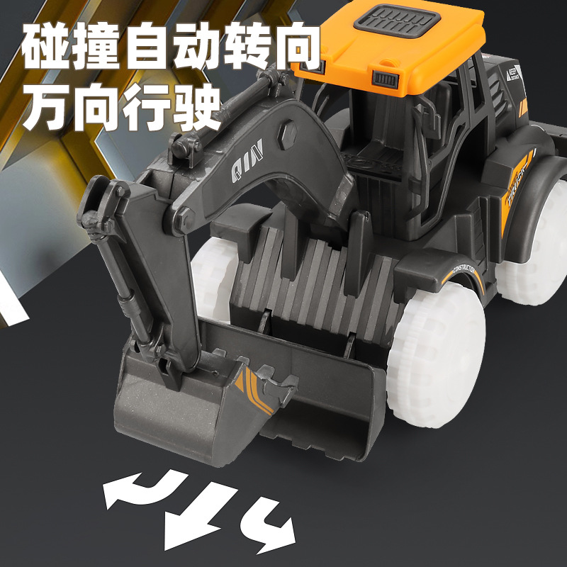 Nuevo eléctrico universal excavadora ingeniería vehículo simulación modelo música luz excavadora niño niños juguete