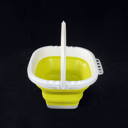 Manufacturer wholesale large silicone square foldable water bucket pen holder writing bucket art outdoor fishing tools beach seashore bucket