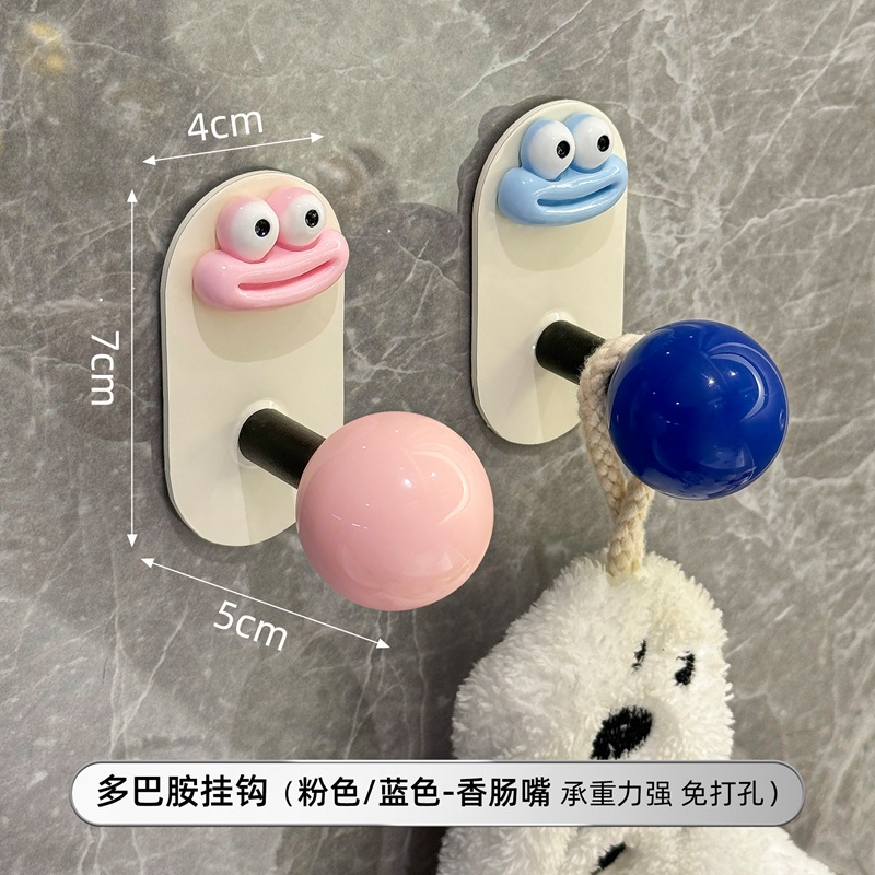 Gancho para baño Gancho para ropa que no deja marcas detrás de la puerta de viscosa de carga fuerte sin perforación Gancho para toallas en la pared del baño