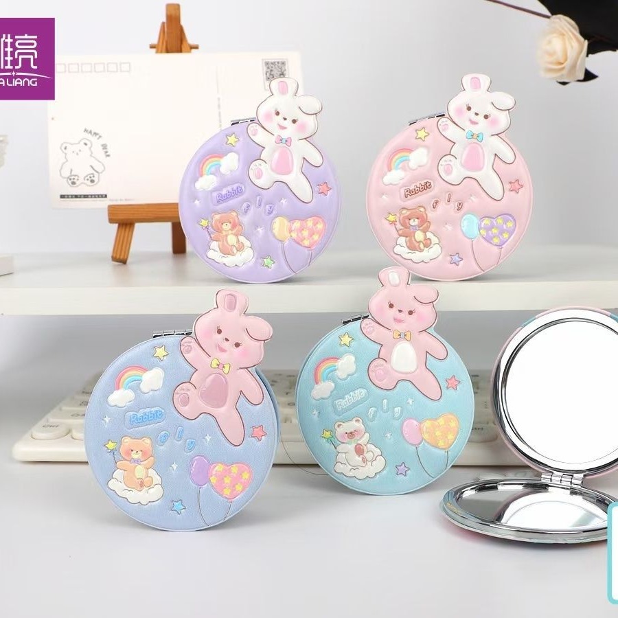 handheld double-sided portable sophisticated folding small mirror