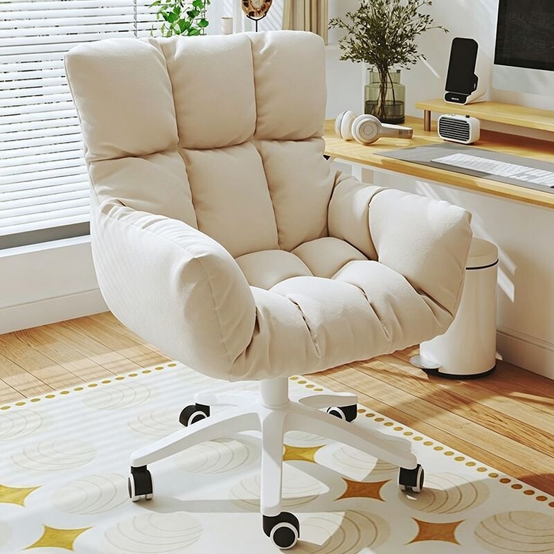 Computer chair, comfortable for home use, ergonomic design for extended sitting, swivel chair, suitable for girls' dorms, makeup chair, study chair, bedroom desk chair