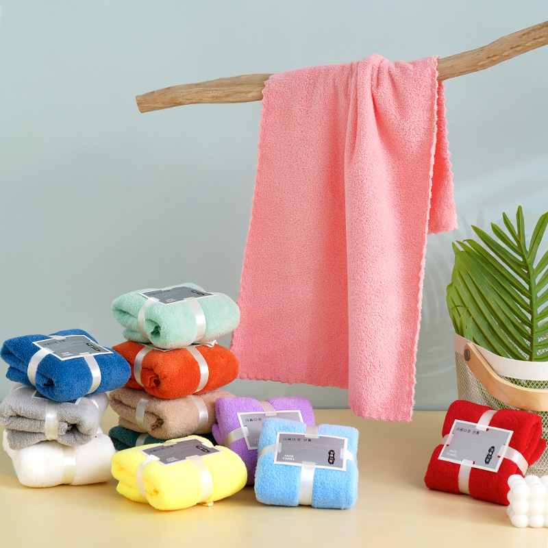 Coral Fleece Face Towels Absorbent Square Gift For Wedding_voghion.com