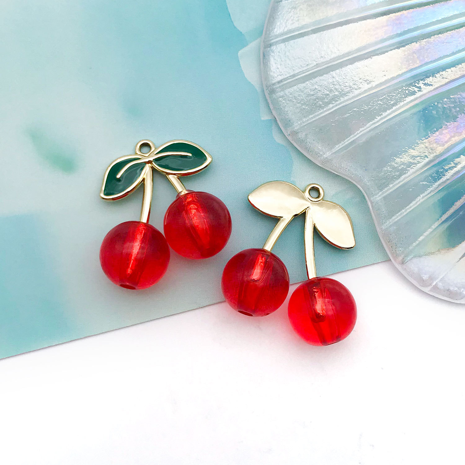 1 gota de aceite cereza roja transparente 27x23 mm - 19036 - 3.3g