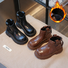 儿童英伦风皮靴女童马丁靴2025新款秋冬季女孩短靴时尚帅气女靴子