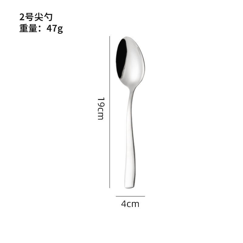 厚手304ステンレスナイフフォークスプーンセット洋食食器長柄コーヒーデザートスプーン家庭用スープスプーン|undefined
