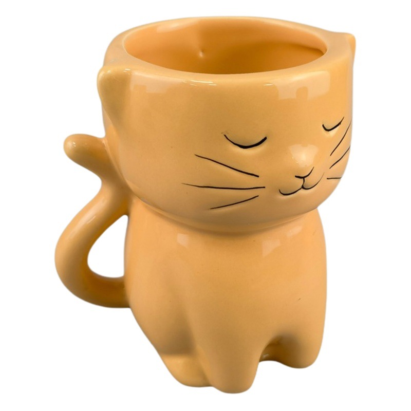Taza de cerámica taza de gato lindo gato forma color sólido taza de café creativo animal mascota taza de agua Taza de cerámica
